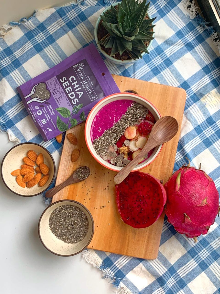 Stay cool with this protein packed Pitaya Chia Smoothie Bowl! – Pink Harvest Farms