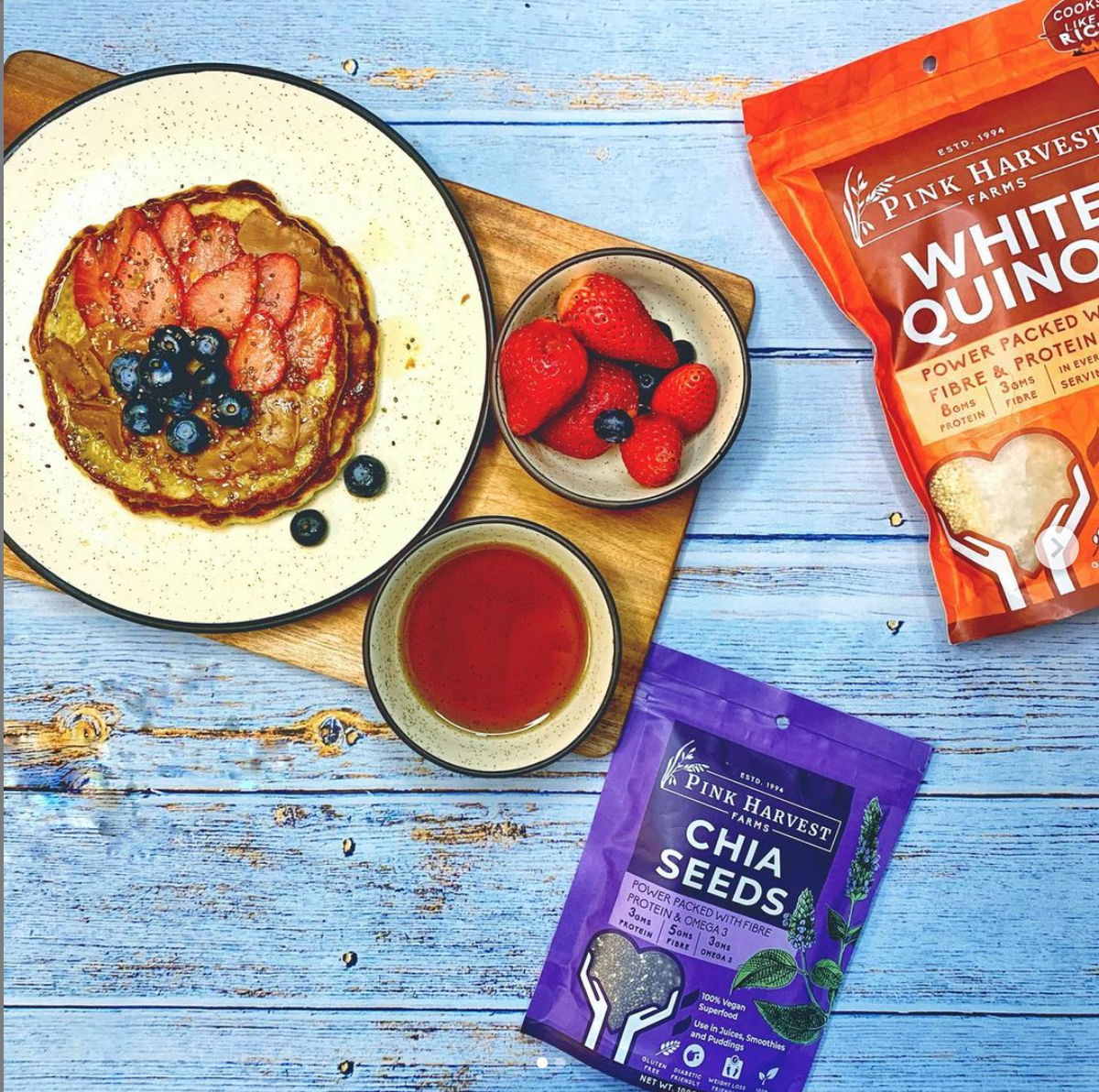 The BEST Superfood Pancakes you will ever eat!
    
    
    
      &ndash; Pink Harvest Farms