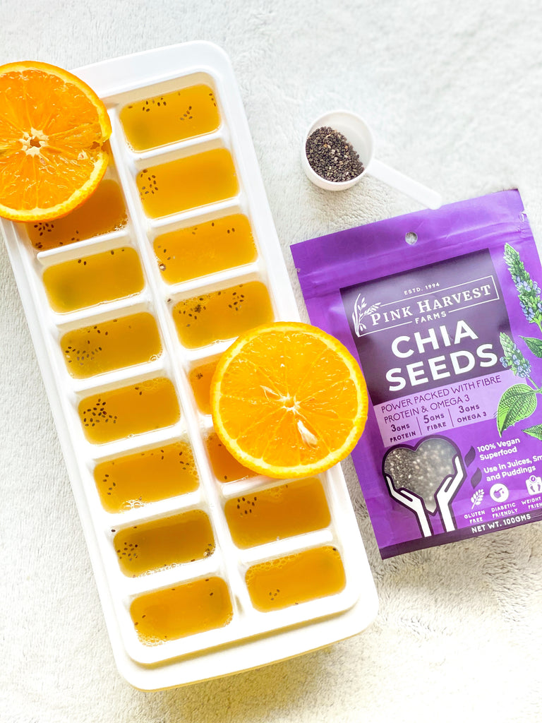 Chia & Orange Frozen Cubes 🍊❄️ -A summer essential!