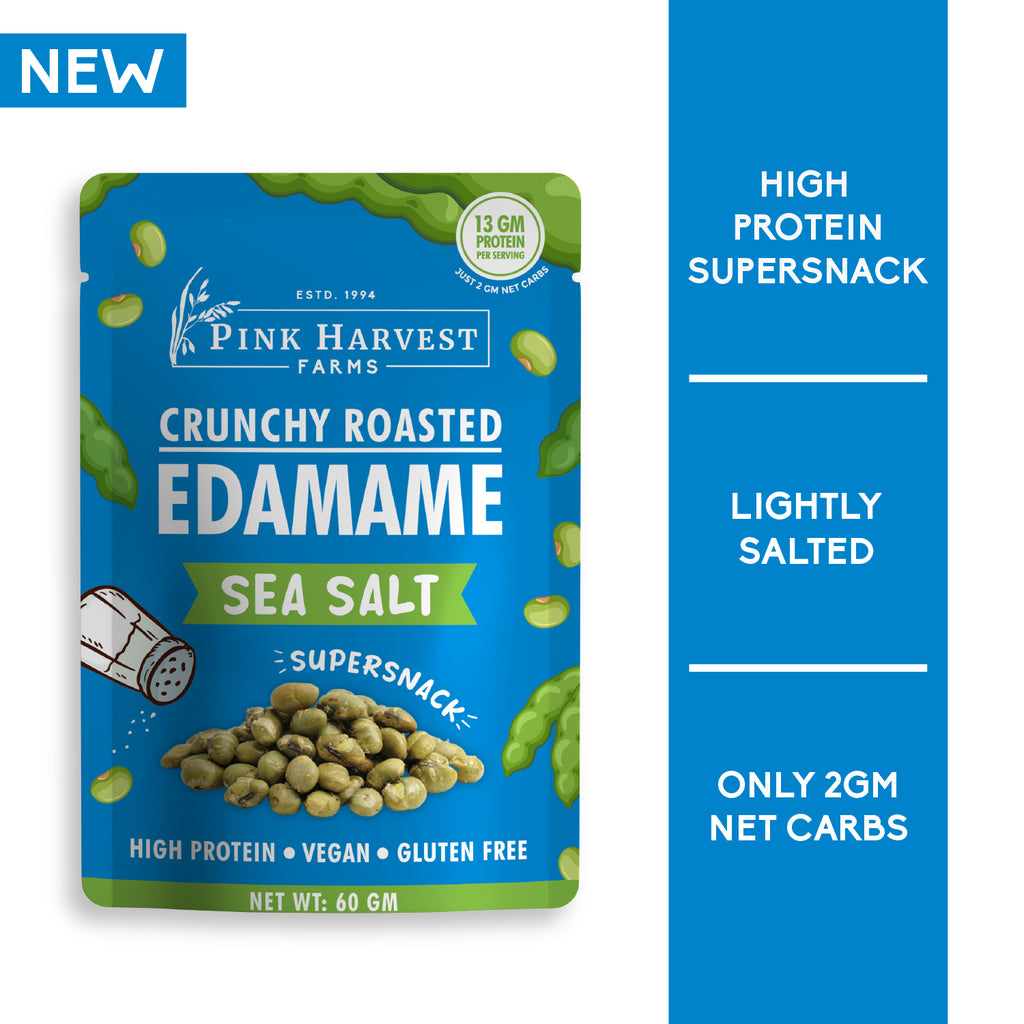 Crunchy Roasted Edamame Sea Salt, Vegan, Gluten Free, Lightly Salted, Low Cholesterol, High Protein, Perfect Party Snack, Low carb
